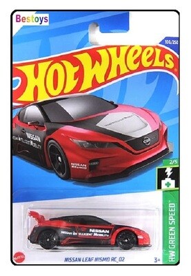 Hotwheels Hot Wheels Diecast Model Car 2022 100 / 250 Nissan Leaf Nismo RC 02 Green Speed 1/64 scale new in pack
