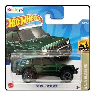 Hotwheels Hot Wheels Diecast Model Car 2022 150 / 250 Jeep Cherokee 1995 Baja Blazers 1/64 scale new in pack
