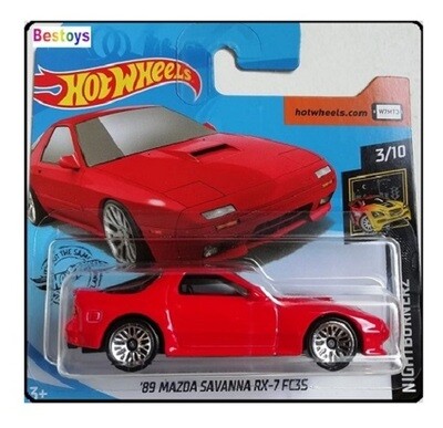 Hotwheels Hot Wheels Diecast Model Car 2020 223/250 Mazda Savanna RX 7 RX7 FC35 1989 Nightburnerz 1/64 scale