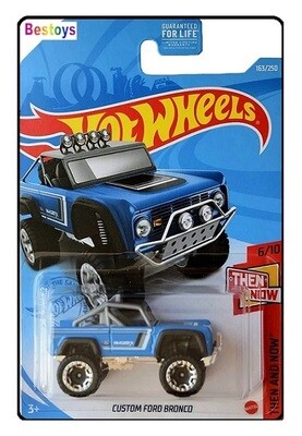 Hotwheels Hot Wheels Diecast Model Car 2021 163 / 250 Ford Custom Bronco Then & Now new in pack