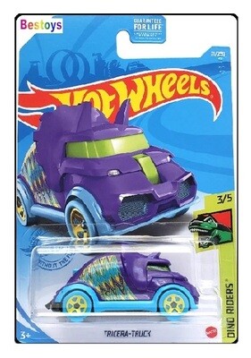 Hotwheels Hot Wheels Diecast Model Car 2021 71 / 250 Tricera Truck Dino Riders new in pack