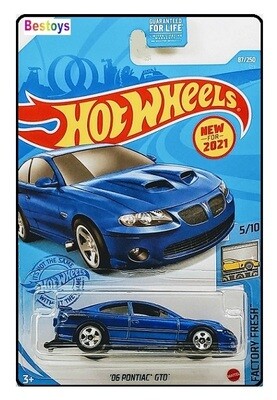 Hotwheels Hot Wheels Diecast Model Car First Edition 2021 87 / 250 Pontiac GTO 2006 1/64 scale new in pack