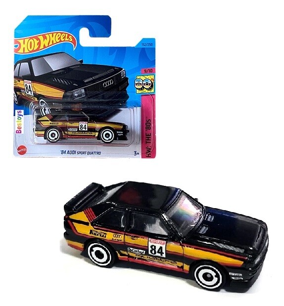 Hotwheels Hot Wheels Diecast Model Car 2023 152/250 Audi Sport Quattro 1984 No 84 The 80&#39;s 1/64 scale