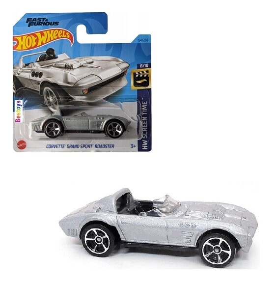 Hotwheels Hot Wheels Diecast Model Car 2023 154/250 Chevy Chevrolet Corvette Grand Sport Roadster Fast &amp; Furious Movie Film TV Screen Time 1/64 scale