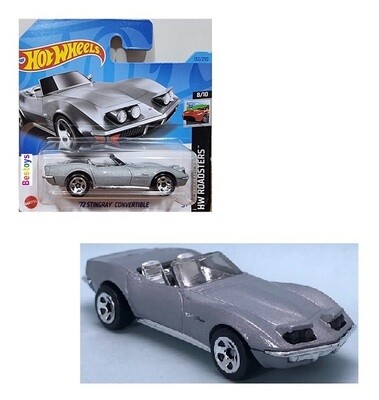 Hotwheels Hot Wheels Diecast Model Car 2023 132/250 Chevy Chevrolet Corvette Stingray Convertible 1972 Roadsters 1/64 scale