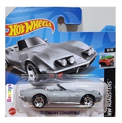 Hotwheels Hot Wheels Diecast Model Car 2023 132/250 Chevy Chevrolet Corvette Stingray Convertible 1972 Roadsters 1/64 scale