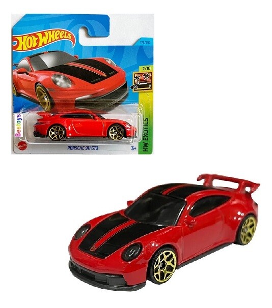 Hotwheels Hot Wheels Diecast Model Car 2023 177/250 Porsche 911 GT 3 GT3 Exotics 1/64 scale