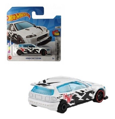 Hotwheels Hot Wheels Diecast Model Car 2023 172/250 Honda Civic Custom Drag Strip 1/64 scale