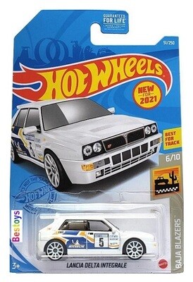 Hotwheels Hot Wheels Diecast Model Car First Edition 2021 51 / 250 Lancia Delta Integrale No 5 Baja Blazers 1/64 scale new in pack