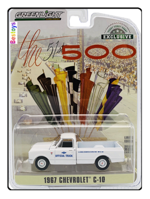 Greenlight Diecast Model Car Exclusive Chevy Chevrolet C 10 C10 Pickup 1967 51st Indy 500 Motorsport 1/64 scale new in pack