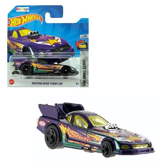 Hotwheels Hot Wheels Diecast Model Car 2023 140/250 Ford Mustang NHRA Funny Car Drag Strip 1/64 scale