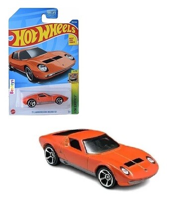 Hotwheels Hot Wheels Diecast Model Car 2023 202/250 Lamborghini Miura SV 1971 Exotics 1/64 scale new in pack