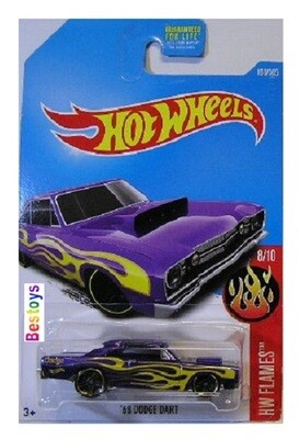 Hotwheels Hot Wheels Diecast Model Car 2017 160/365 Dodge Dart 1968 Flames 1/64 scale new in pack