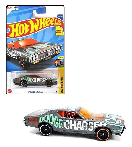 Hotwheels Hot Wheels Diecast Model Car 2022 109/250 Dodge Charger 1971 Art Cars 1/64 scale new in pack