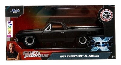 JADA Diecast Model Car 24037 Chevy Chevrolet El Camino 1967 Fast & Furious Fast X Movie Film TV 1/32 scale