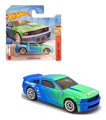 Hotwheels Hot Wheels Diecast Model Car 2023 205/250 Ford Mustang 2007 &quot;Falken&quot; Then &amp; Now 1/64 scale