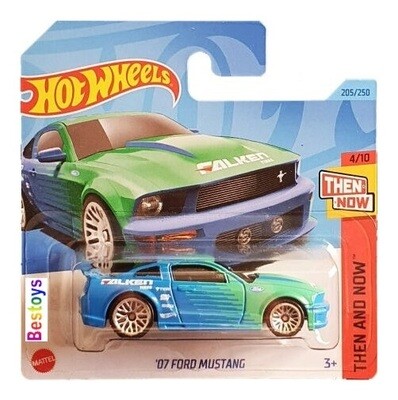 Hotwheels Hot Wheels Diecast Model Car 2023 205/250 Ford Mustang 2007 "Falken" Then &amp; Now 1/64 scale