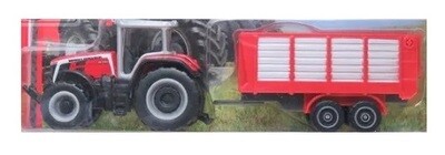 Maisto Mini Work Machines Tractor Massey Ferguson Tractor 8S 265 + Trailer Farm Agricultural