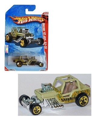 Hotwheels Hot Wheels Diecast Model Car 2010 214/240 Jeep CJ 2A Custom 1942 Race World Jungle 1/64 scale