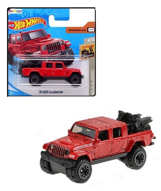 Hotwheels Hot Wheels Diecast Model Car 2020 157/250 Jeep Gladiator 2020 + 2 Motorbikes Baja Blazers 1/64 scale