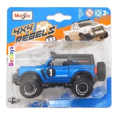 Maisto Diecast Model Car 4x4 Rebels Ford Bronco No 1 Offroad 1/36 scale
