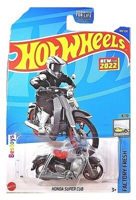 Hotwheels Hot Wheels Diecast Model Motorcycle Bike First Edition 2022 169/250 Honda Super Cub Factory Fresh