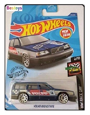 Hotwheels Hot Wheels Diecast Model Car First Edition 2020 57/250 Volvo 850 Estate Stationwagon No 14 Race Day 1/64 scale