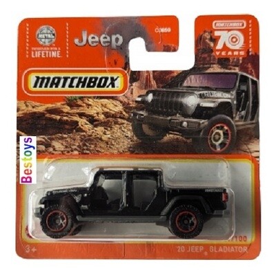 Matchbox Diecast Model Car 2023 41/100 Jeep Gladiator 2020 70th Anniversary 1/64 scale
