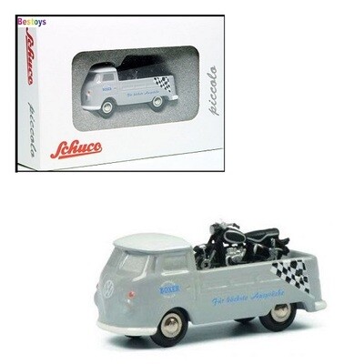 Schuco Piccolo Diecast Model 5635 VW Volkswagen Kombi T 1 T1 Pickup + BMW Motorcycle Bike Limited Edition 1/90 scale