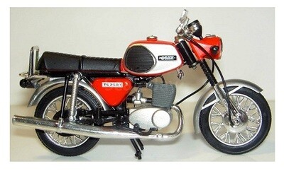 Diecast Model Bike Motorcycle European Collection MZ TS 250/1 German Democratic Republic 1/24 scale