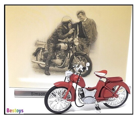 Diecast Model Bike Motorcycle European Collection Simson SR 2 SR2 East Germany 1/24 scale