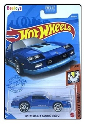 Hotwheels Hot Wheels Diecast Model Car 2021 191 / 250 Chevy Chevrolet Camaro IROC Z Muscle Mania 1/64 scale