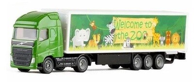 SIKU Diecast Model 1627 Volvo Truck & Box trailer "Welcome to the Zoo" 1/87 HO railway scale