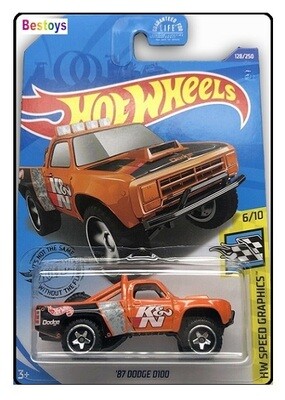 Hotwheels Hot Wheels Diecast Model Car 2020 128/250 Dodge D 100 D100 Pickup 1987 "K&amp;N" Speed Graphics 1/64 scale