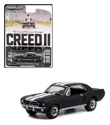 Greenlight Diecast Model Car Hollywood Ford Mustang Coupe 1967 Creed 2 Movie Film TV 1/64 scale