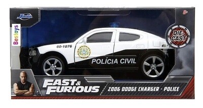 JADA Diecast Model Car 33666 Dodge Charger 2006 Police Fast & Furious Movie Film TV 1/32 scale