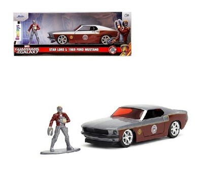JADA Diecast Model Car 33077 Ford Mustang 1969 + Star Lord figure Marvel Guardians of the Galaxy Movie Film TV 1/32 scale