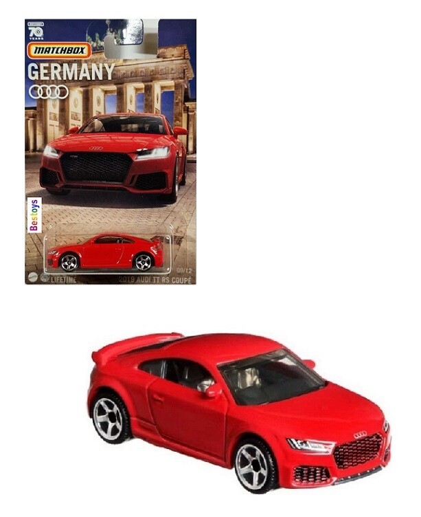 Matchbox Diecast Model Car Germany Series Audi TT RS Coupe 2019 70th Anniversary 1/64 scale