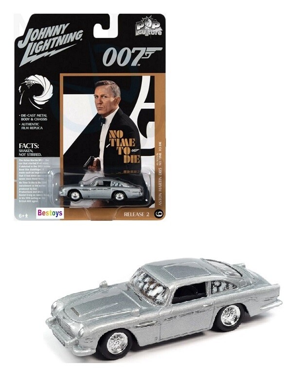 Johnny Lightning Diecast Model Car Pop Culture  Aston Martin DB 5 DB5 James Bond No Time To Die 1/64 scale