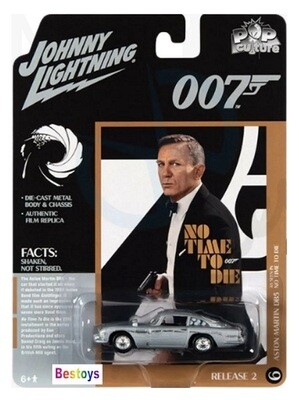 Johnny Lightning Diecast Model Car Pop Culture  Aston Martin DB 5 DB5 James Bond No Time To Die 1/64 scale