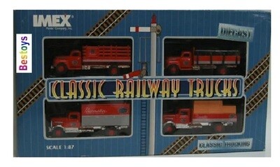 IMEX Diecast Classic Railway Trucks Set 4 piece 1/87 HO railway scale