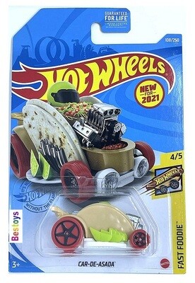 Hotwheels Hot Wheels Diecast Model Car First Edition 2021 108/250 Car-De-Asada Fast Foodie