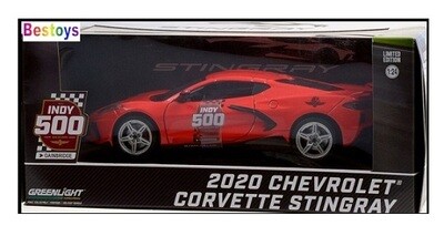 Greenlight Diecast Model Car 18258 Chevy Chevrolet Corvette Stingray 2020 "Indy 500" Motorsport 1/24 scale