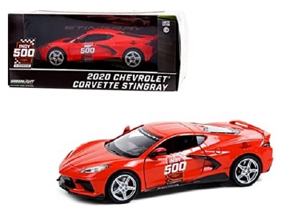 Greenlight Diecast Model Car 18258 Chevy Chevrolet Corvette Stingray 2020 &quot;Indy 500&quot; Motorsport 1/24 scale