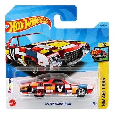 Hotwheels Hot Wheels Diecast Model Car 2023 142/250 Ford Ranchero 1972 Art Car 1/64 scale
