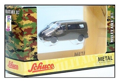 Schuco Diecast Model Car 2642600 VW Volkswagen Kombi T 5 T5 Bus Bundeswehr Military 1/87 HO railway scale