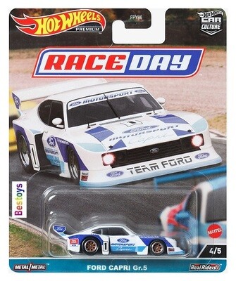 Hotwheels Hot Wheels Diecast Model Car Culture Race Day Ford Capri Gr.5 No 1 1/64 scale
