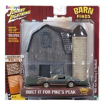Johnny Lightning Barn Finds Ford Mustang GT Fastback 1968 + Resin Barn Diorama 1/64 scale