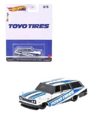 Hotwheels Hot Wheels Diecast Model Car Pop Culture Speed Graphics Nissan Skyline Van 1969 &quot;Toyo Tires&quot; 1/64 scale