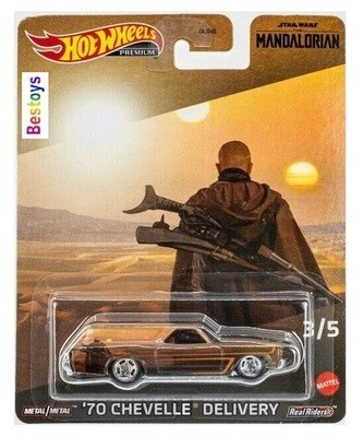 Hotwheels Hot Wheels Diecast Model Car Pop Culture Star Wars Mandalorian Chevy Chevrolet Chevelle Delivery 1970 1/64 scale